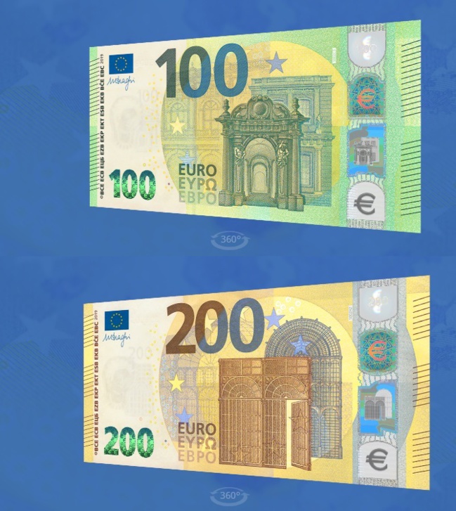 Voici les nouveaux billets de 100 et 200 euros Voici les nouveaux billets de 100 et 200 euros